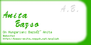 anita bazso business card